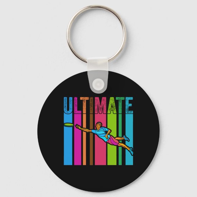 Great Ultimate Frisbee Motif Gift Keychain (Front)