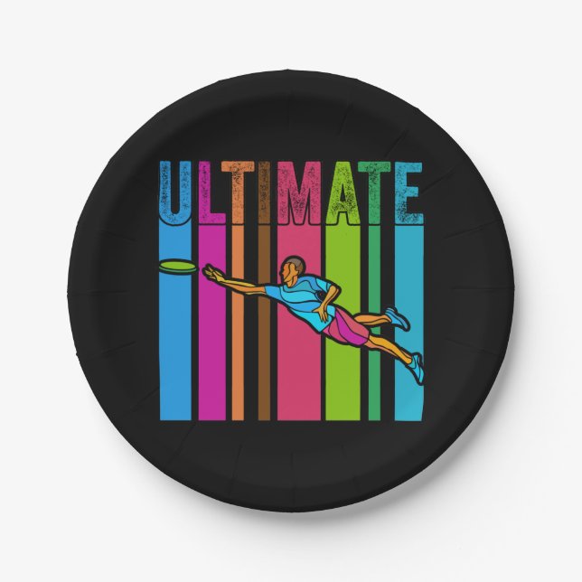 Great Ultimate Frisbee Motif Gift Paper Plates (Front)