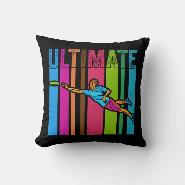 Great Ultimate Frisbee Motif Gift Throw Pillow (Front)