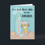 Great Uncle Birthday Beach Funny Cool Raccoon  Card<br><div class="desc">Search no more for the perfect card to make your dear great uncle laugh out loud on his birthday! You’ve already found it! Now all you need to do is order a copy of this then you are all set to celebrate with him.</div>