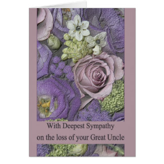 Great Uncle loss Rose sympathy Card