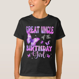 Great Uncle Of The Birthday Girl Butterfly Family T-Shirt
