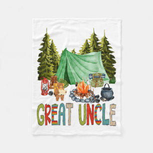 Great Uncle Of The Happy Camper 1st Birthday Bear Fleece Blanket