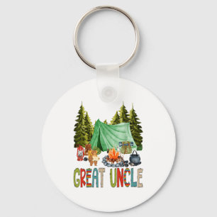 Great Uncle Of The Happy Camper 1st Birthday Bear Keychain
