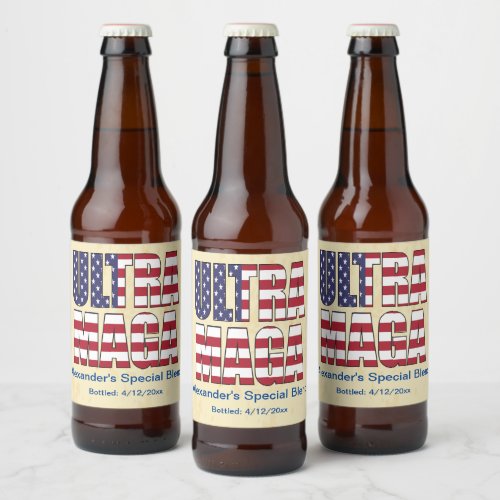 GREAT USA ULTRA MAGA TRUMP SUPPORTER  BEER BOTTLE LABEL