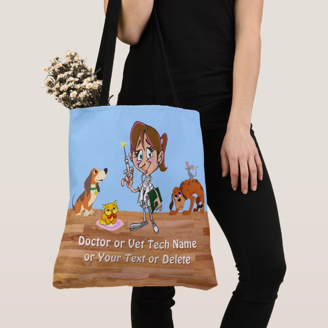 Great Veterinarian Gifts, Vet Tech Christmas Gifts Tote Bag (Close Up)