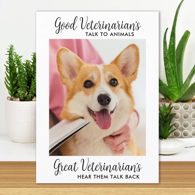 Great Veterinarian Personalized Pet Dog Photo Than Thank You Card | Zazzle