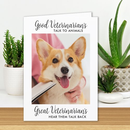 Great Veterinarian Personalized Pet Dog Photo Thank You Card