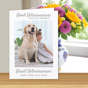 Great Veterinarian Personalized Pet Photo  Letterpress Thank You Card