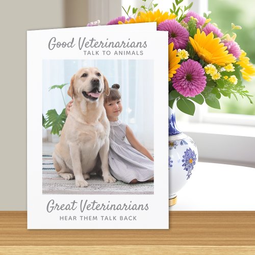 Great Veterinarian Personalized Pet Photo  Thank You Card