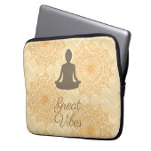 Great Vibes Namaste Pose Yoga Laptop Sleeve (Front Left)