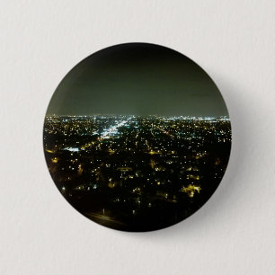 Great View Overlooking the City Lights at Night Pinback Button