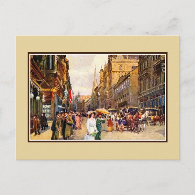 Great vintage belle epoque scene Vienna Austria Postcard (Front)