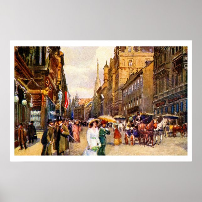 Great vintage belle epoque scene Vienna Austria Poster (Front)