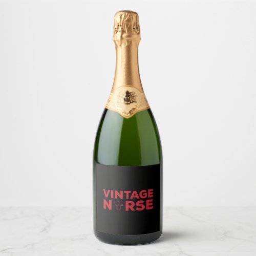 Great Vintage Nurse Nostalgic Nursing Sparkling Wine Label