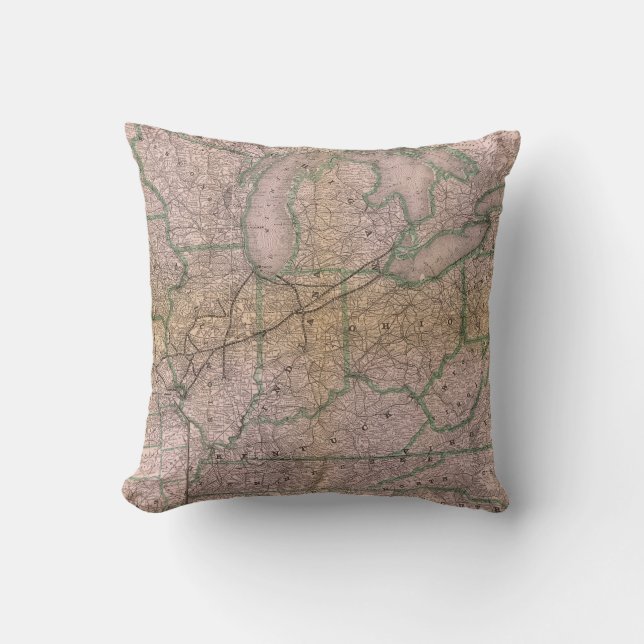Great Wabash System Throw Pillow (Front)