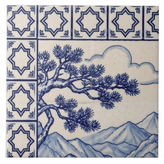 Great Wall Azulejo Mural Tile 1 of 6 Top Left