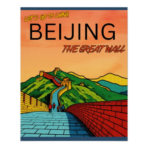 Great Wall Beijing China travel  Poster