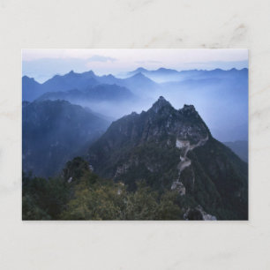 Great Wall in early morning mist, China Postcard