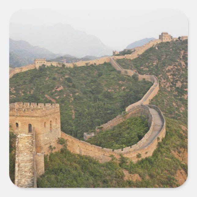 Great Wall of China at Jinshanling, China, Asia Square Sticker (Front)