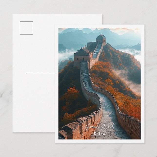 Great wall of China beautiful tourist place Postcard (Front/Back)