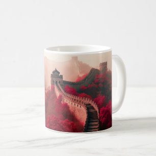 Great Wall of China in Autumn – Scenic Red Coffee Mug
