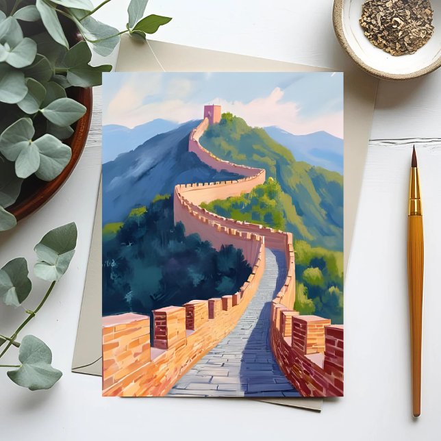 Great Wall of China Painting Postcard (Creator Uploaded)