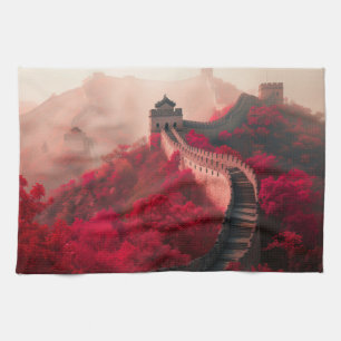 Great Wall of China Red Autumn Scenic Travel Kitchen Towel