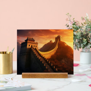 Great Wall of China Sunset Acrylic Sign – Majestic