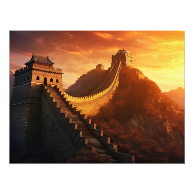 Great Wall of China Sunset – Majestic Asian Photo Print (Front)