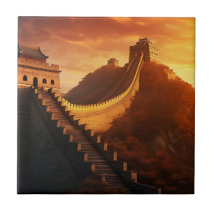 Great Wall of China Sunset – Majestic Ceramic Tile