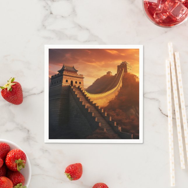 Great Wall of China Sunset – Majestic Napkins (Insitu)