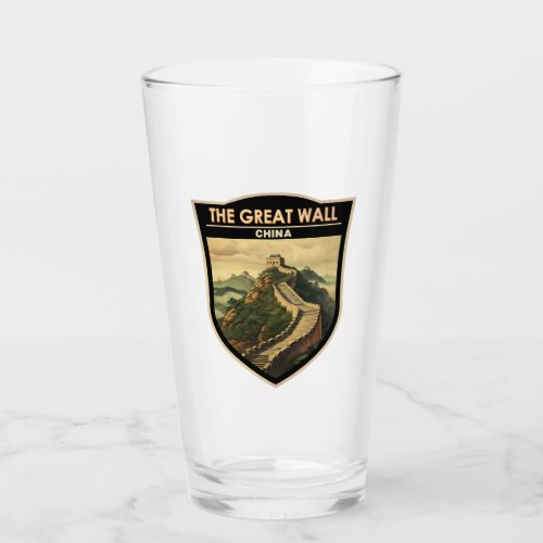 Great Wall of China Travel Art Vintage Glass