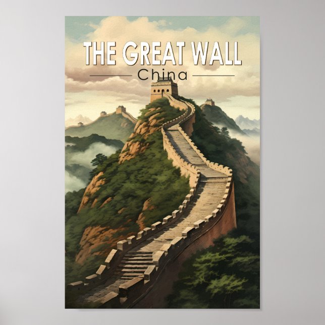 Great Wall of China Travel Art Vintage Poster (Front)