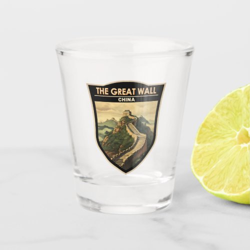 Great Wall of China Travel Art Vintage Shot Glass