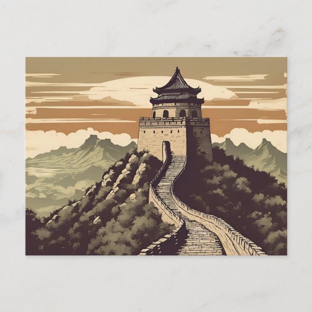 Great Wall of China Travel Postcard (Front)