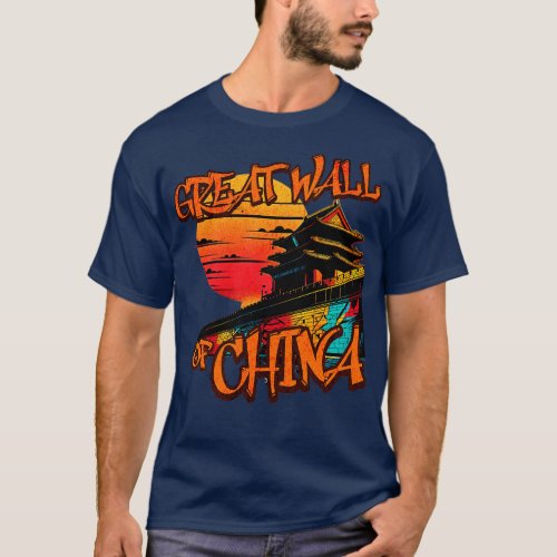Great Wall of China Urban Graffiti Design T_Shirt