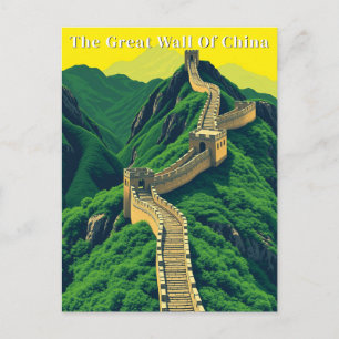 Great Wall of China Vintage Travel Postcard