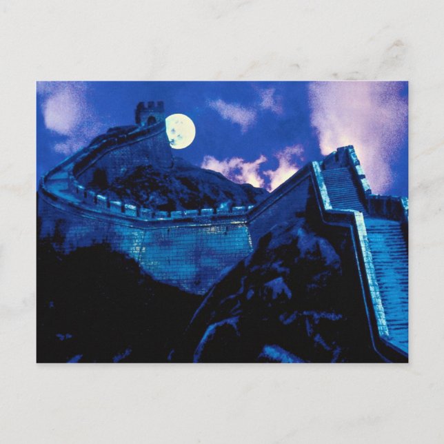 Great Wall of China with moon Postcard (Front)