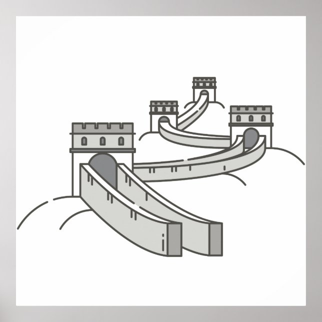 Great Wall of China World Landmark Poster (Front)