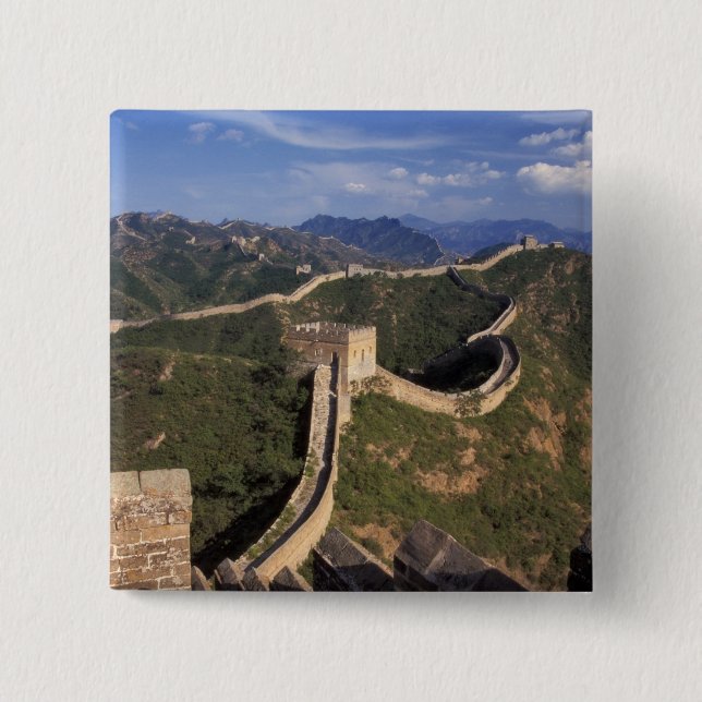 Great Wall winding through the mountain, Button (Front)
