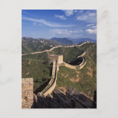 Great Wall winding through the mountain Postcard