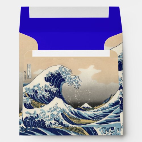 GREAT WAVE Blue White Envelope