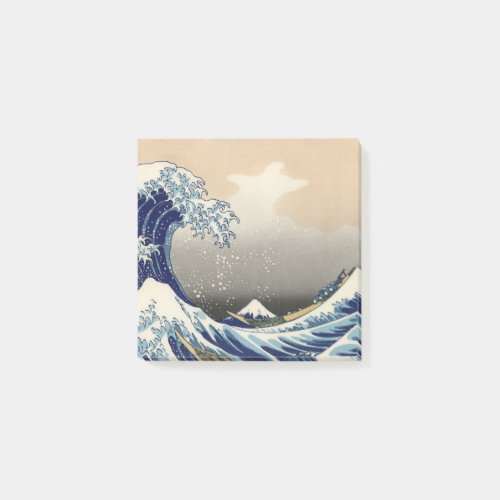 GREAT WAVE Blue White Post_it Notes