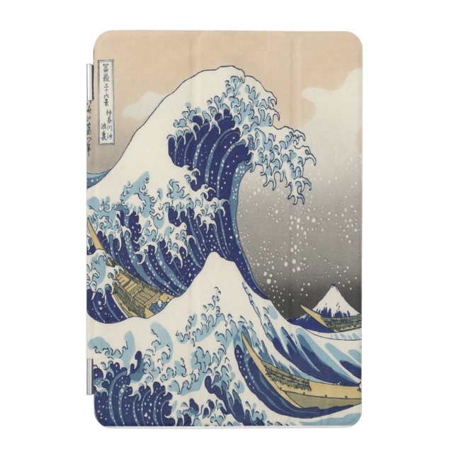 Great Wave Fine Art 葛飾北斎「神奈川沖浪裏」 iPad Mini Cover (Front)