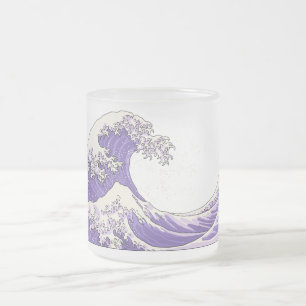 Great Wave frosted glass mug - purple