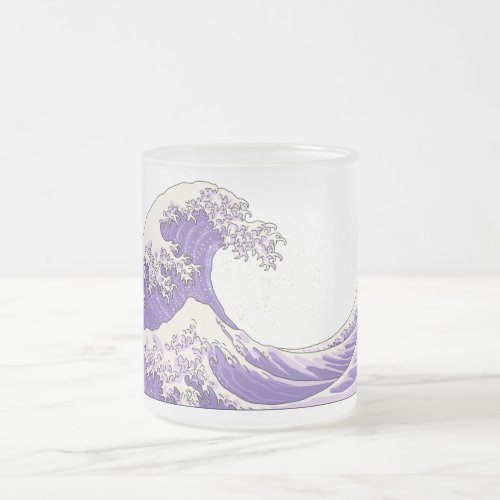 Great Wave frosted glass mug _ purple