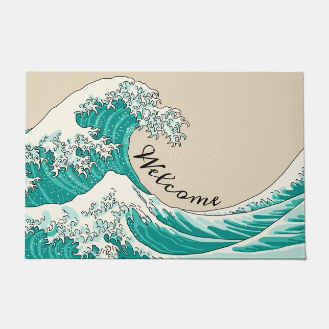 Great wave - green doormat (Front)
