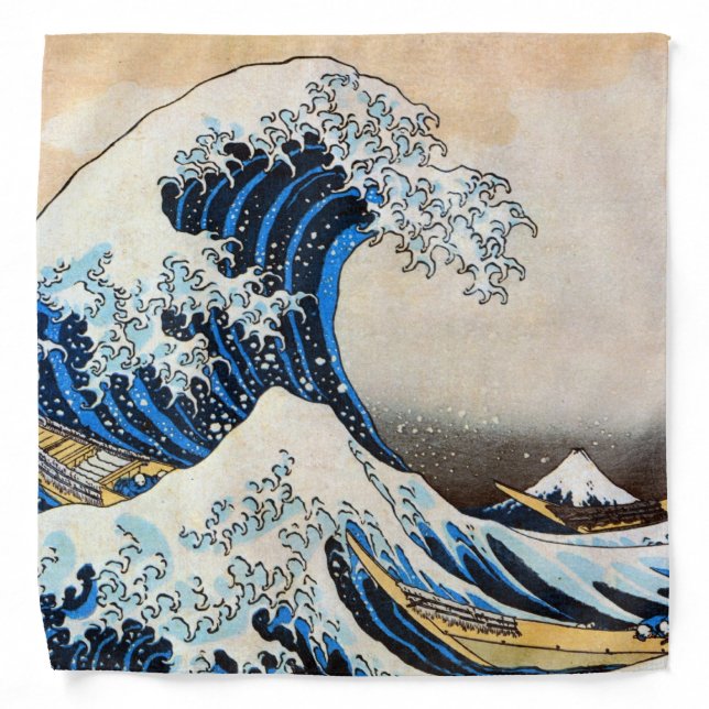 Great Wave, Hokusai, Ukiyo-e Bandana (Front)