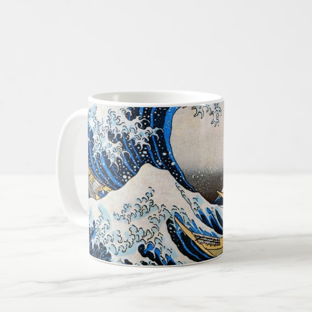 Great Wave, Hokusai, Ukiyo-e Coffee Mug (Front Left)